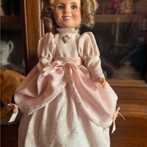 Elegant Pink Shirley Temple Doll with Heart Pendant